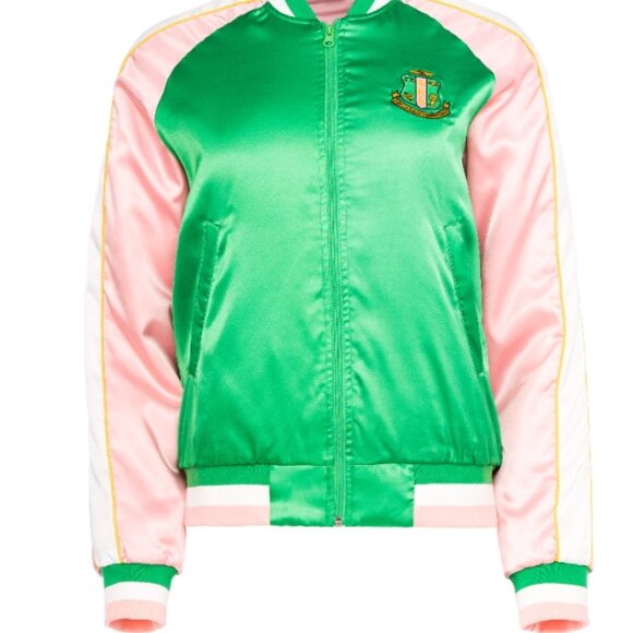 Ivy Storehouse AKA Crest Satin Bomber Jacket M - Picture 1 of 3